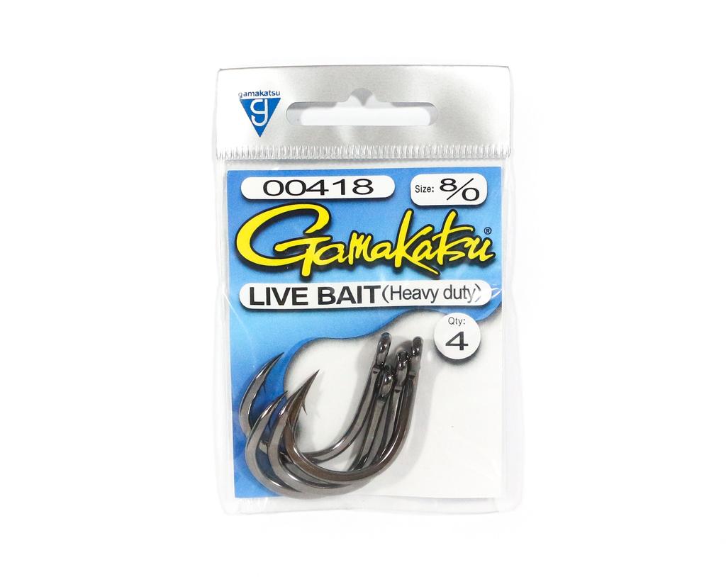 Gamakatsu Live Bait Heavy Duty Size 8/0 ,4 Per Pack (5499)