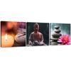 Set of Three Pictures Canvas Print Buddha Flower