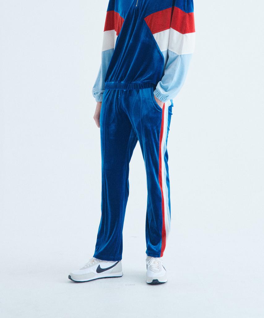 FANGOH Tempo-Velvet Track Pants Blue