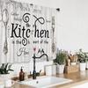 Retro Creative Print Curtain Kitchen Dining Room Living Decoration Curtains Set Of 2 Made Polyester With Rod Pocket Decor