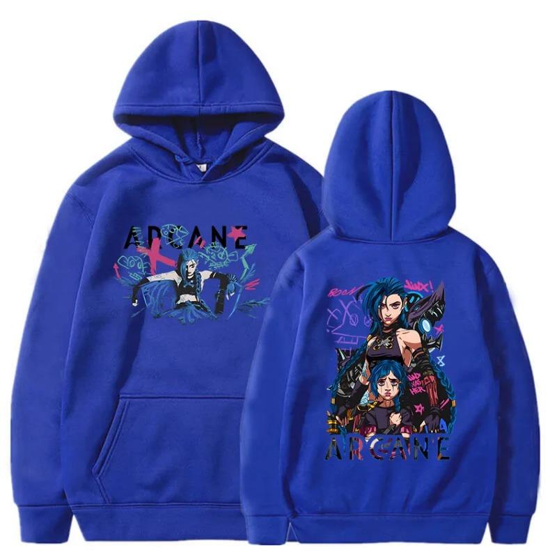 Arcane Jinx Boom Hoodies Горячая игра Сериал Печать Унисекс Уличная одежда Ropa Hombre Sudaderas Мужская/Женская одежда Мягкие толстовки и свитшоты Унисекс