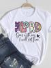 (Asian Size) Women Tee Top Faith Trend 90s Lovely Short Sleeve Fashion Print Lady Clothing Casual  Tshirt Female Graphic T-shirts