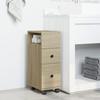 VidaXL Meuble étroit de salle de bain à roulettes chêne sonoma, rangement de salle de bain étroite, rangement de salle de 855234