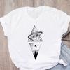 Moon And Trees Printed Tshirt New Arrival Women's Summer Funny 100% Polyester T Shirt Crooked Moon Designed Tshirts
