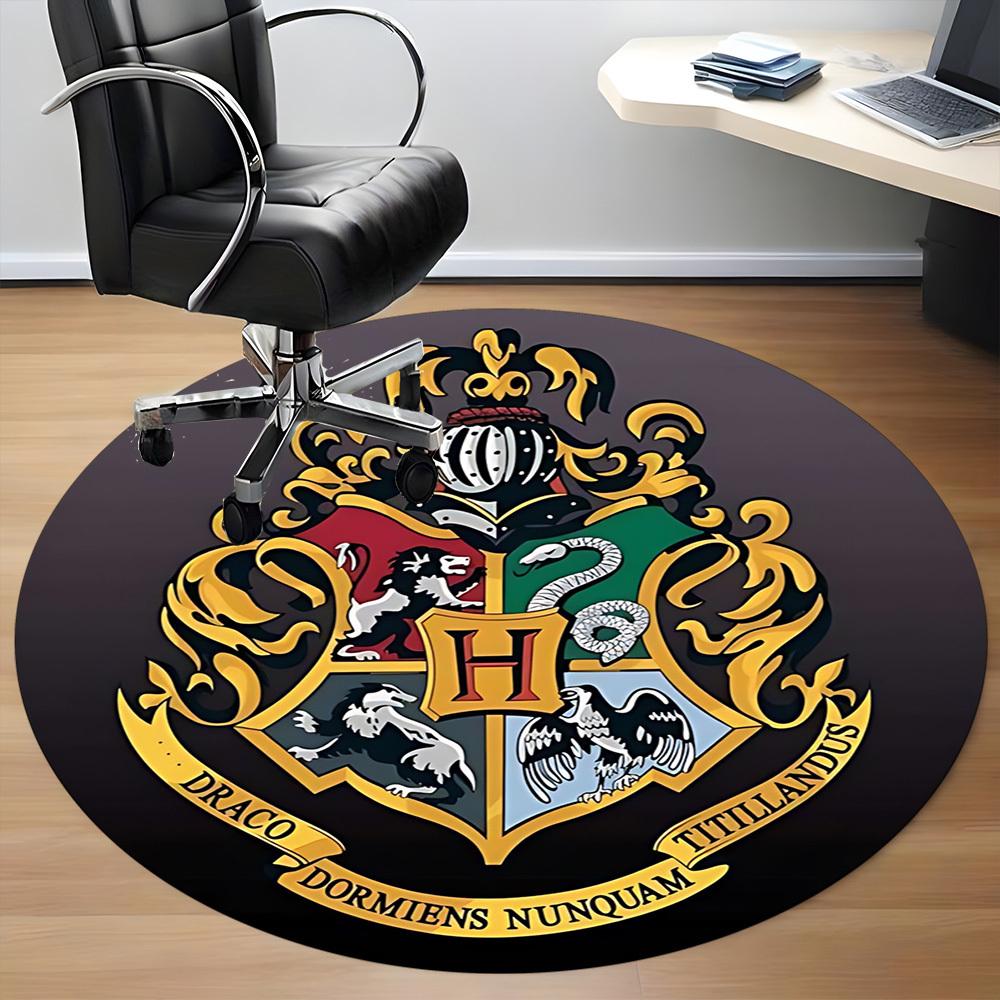 1pc Hogwarts Crest Carpet, Round Non-Slip Durable Large Size Office Carpet, Suitable for Office yy250908010