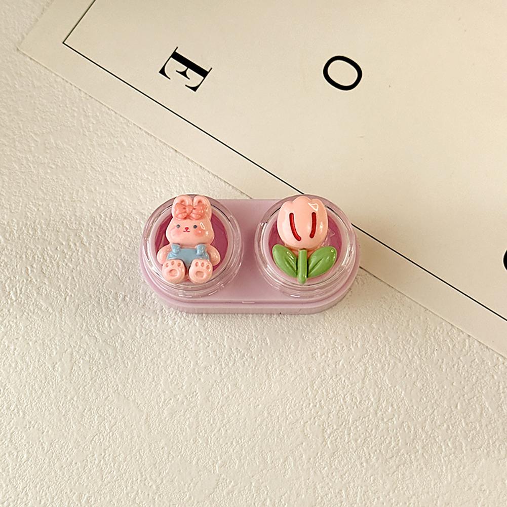 Cartoon Creative Drawer Style Contact Lens Case Compact Portable Contact Lens Care Box Multicolor Contact Lens Companion Box