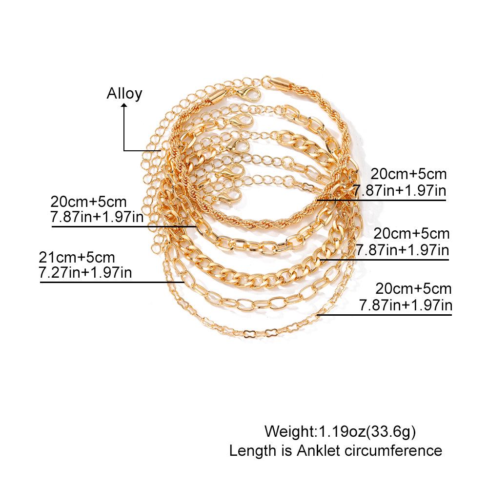 Bohemian Minimalist Multi-Layer Metal Chain Women's Bracelet Set