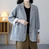 Coat for Women Cotton Autumn Winter Thickened Casual Oversize Solid Colour Large Pockets Blazer Coat