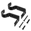 Black Metal Roman Curtain Rod Support With Adjustable Design For Living Room Windows