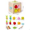 Wooden Activity Center Montessori Shape Blocks Fine Motor Skills Busy
