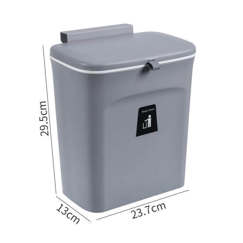 Wall Mounted Kitchen Waste Bucket Non Perforated With Cover Waste Storage Bin Kitchen Bathroom Large Capacity Garbage Bin