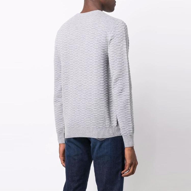EMPORIO ARMANI Cashmere Sweaters Men's Gray Crew Neck Moderate 6K1MV7-1M08Z-0630