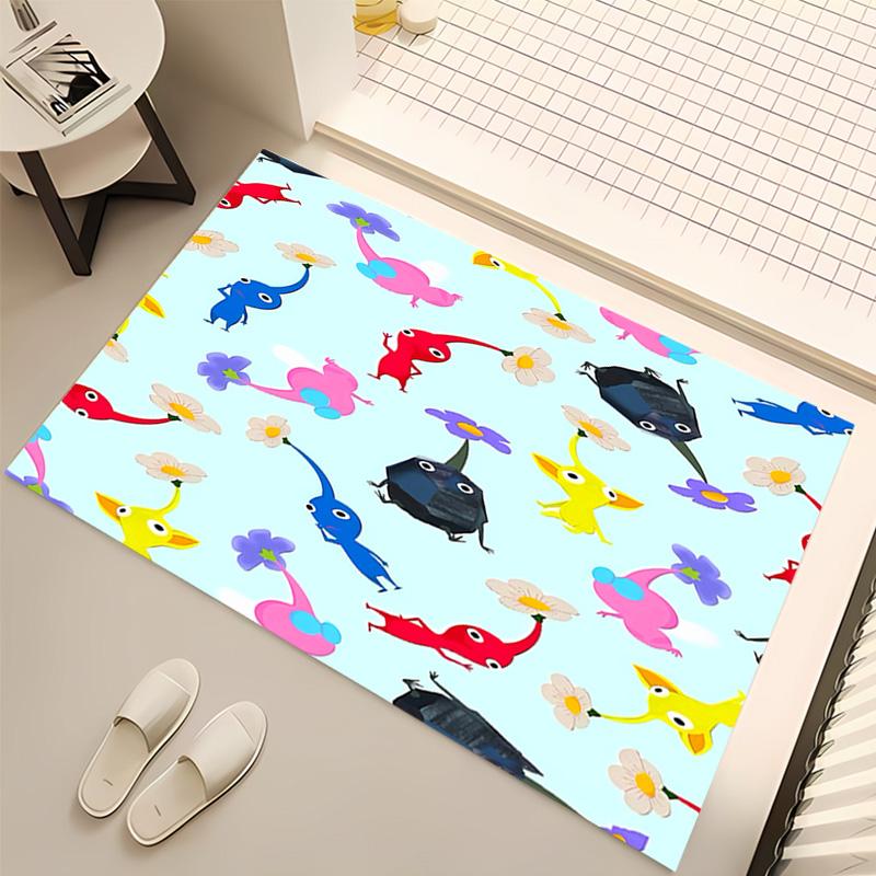 1pc Pikmin Print Area Rug - Soft, Washable Non-Slip Indoor Mat, Living Room, Home Office Decorative Rug,Office Decorative