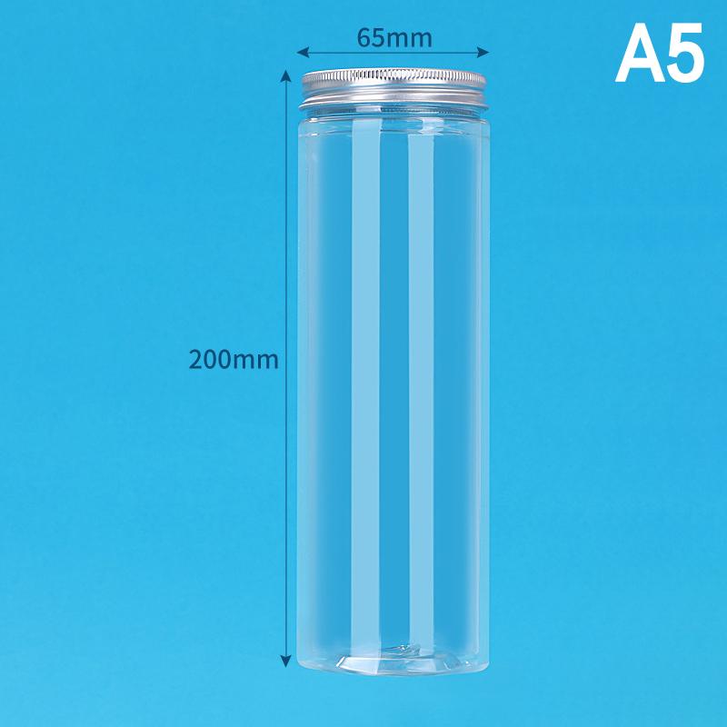 Aluminum Packing Bottle Pet Clear Empty Seal Bottle Circular Bucket Storage Biscuit Jar Food Grade Sealed Cans Tank Container