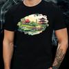 T-Shirt Herren Japanischer Garten Motiv Baumwolle Größe S bis 5XL