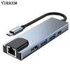 YurKem Type-C To RJ45 Lan Ethernet Adapter 4K HDMI-compatible USB 3.0 C Charging Data Transfer For MacBook Samsung Xiaomi TV Nintendo