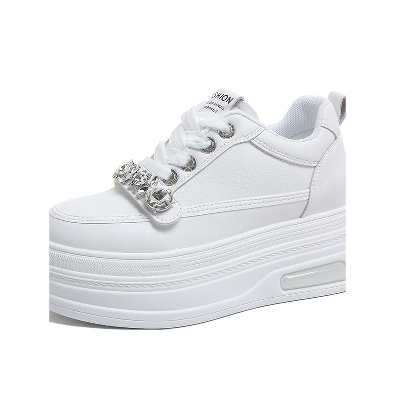 Кроссовки на каблуке 8 см для женщин, платформа-клиновидный каблук из натуральной кожи, женская повседневная обувь, женская обувь для ходьбы, кроссовки-лодочки