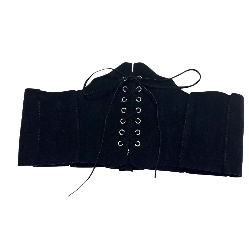 Adjustable Pu Leather Corset PU Leather Western Cowboy Belt Elegant Suede Wide Belt Waistband