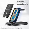 3 в 1 беспроводная зарядная подставка складная станция быстрой зарядки держатель телефона для iPhone 16 15 14 13 12 Pro Max Watch Airpods