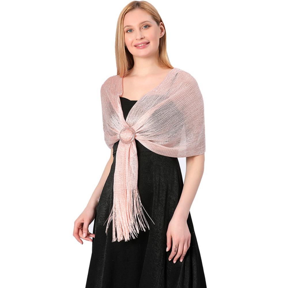 Свадебная вечеринка Блестящий металлический шарф Подружка невесты Леди Накидка Накидки Модные блестящие шали