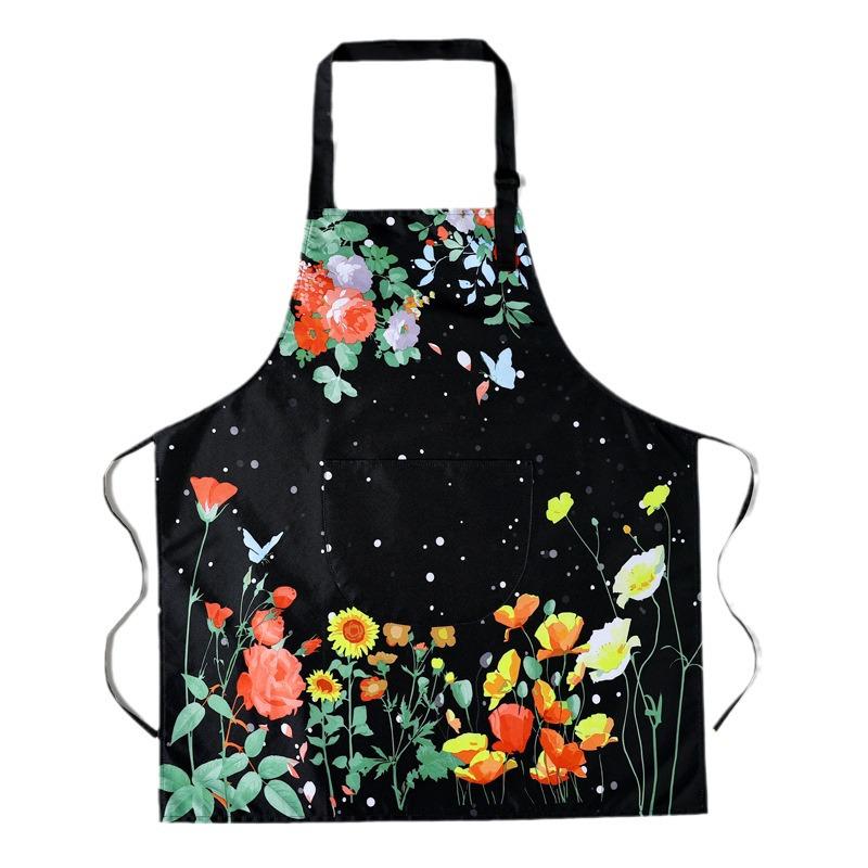 Цветочный водонепроницаемый и маслостойкий фартук с карманами для кухни и дома