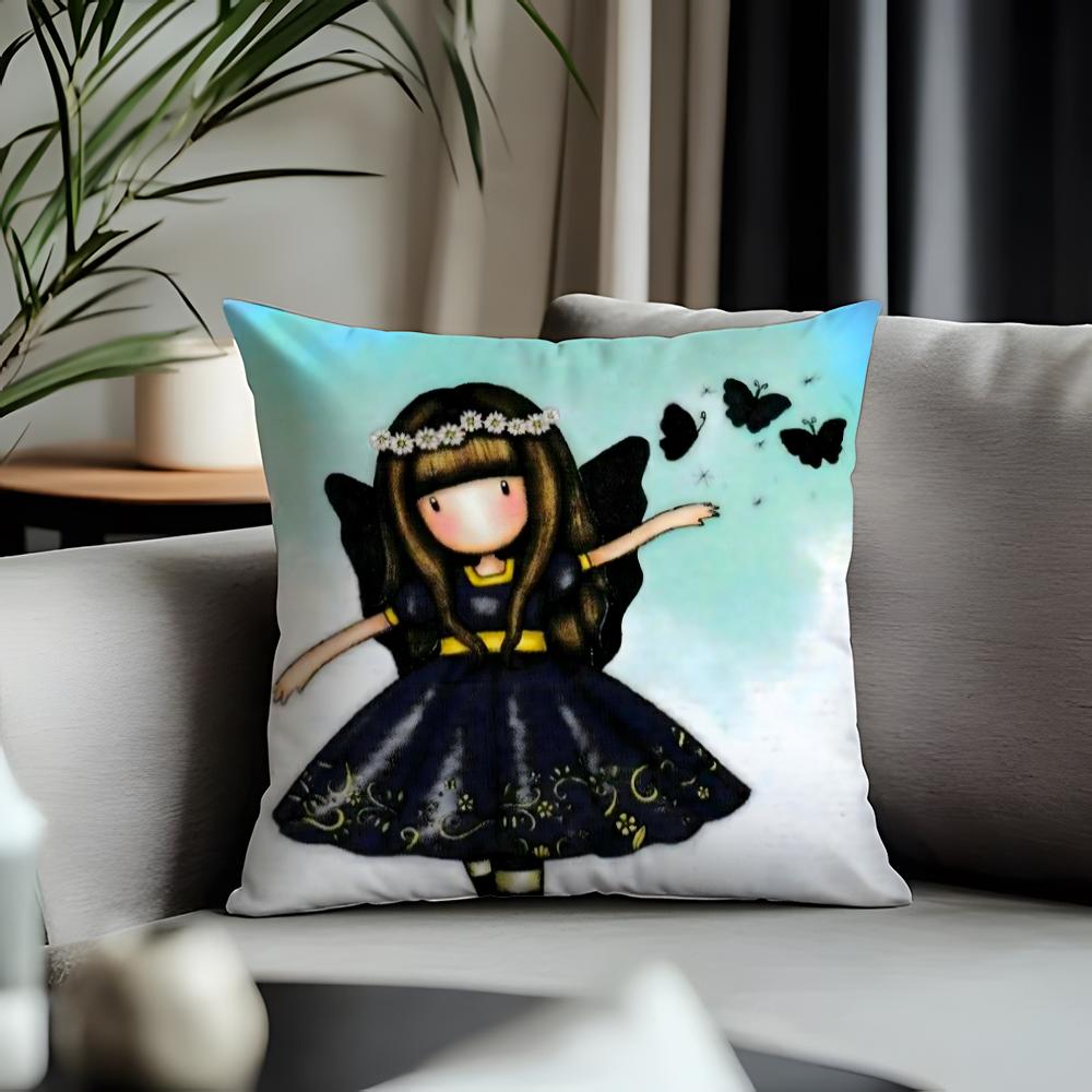 Viral SSantoro Gorjussied Cushion Cover Antidustmite Pillowcase Invisible Zipper Silky Short Plush Sofa Cushion Cover