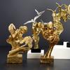 Европейская пара Золотая маска Украшения Silence Is Gold Смола Craft Офисный стол Шкаф Домашнее украшение