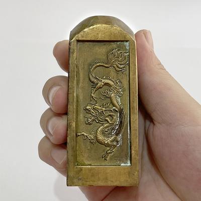 Узор китайского дракона, латунь, пресс-папье для кабинета, новый китайский стиль, украшения для кабинета, печати, металлические изделия ручной работы, подарки для пожилых людей