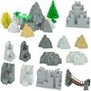 MOC Каменный Панель Скала Гора DIY Городская Серия Уличный Пейзаж Кирпичный Игровой Набор Холм Каменный Блок Кирпичи Подходит Для 23996 Собираемые Частицы Игрушки Игровые Наборы