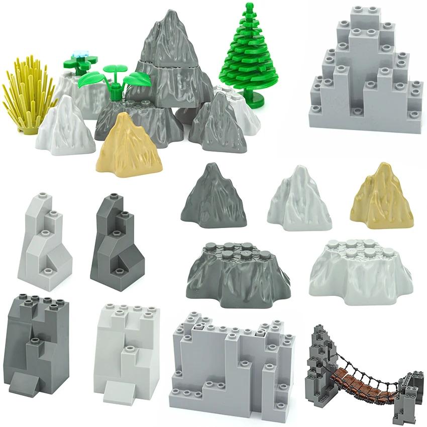 MOC Каменный Панель Скала Гора DIY Городская Серия Уличный Пейзаж Кирпичный Игровой Набор Холм Каменный Блок Кирпичи Подходит Для 23996 Собираемые Частицы Игрушки Игровые Наборы
