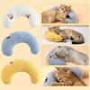 Pet Dog Soft Neck Pillow Ultra Soft Fluffy Pet Calming Toy Half Donut Cuddler