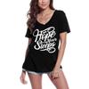 Women's V-Neck T-Shirt Hope Never Sleeps - Motivational Slogan Graphic Tee