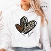 Women Hoodies Tops Funny Heart Leopard Print Hoodie Fashion Clothing Casual Female Sweatshirts Heart Leopard Fashion Streetwear