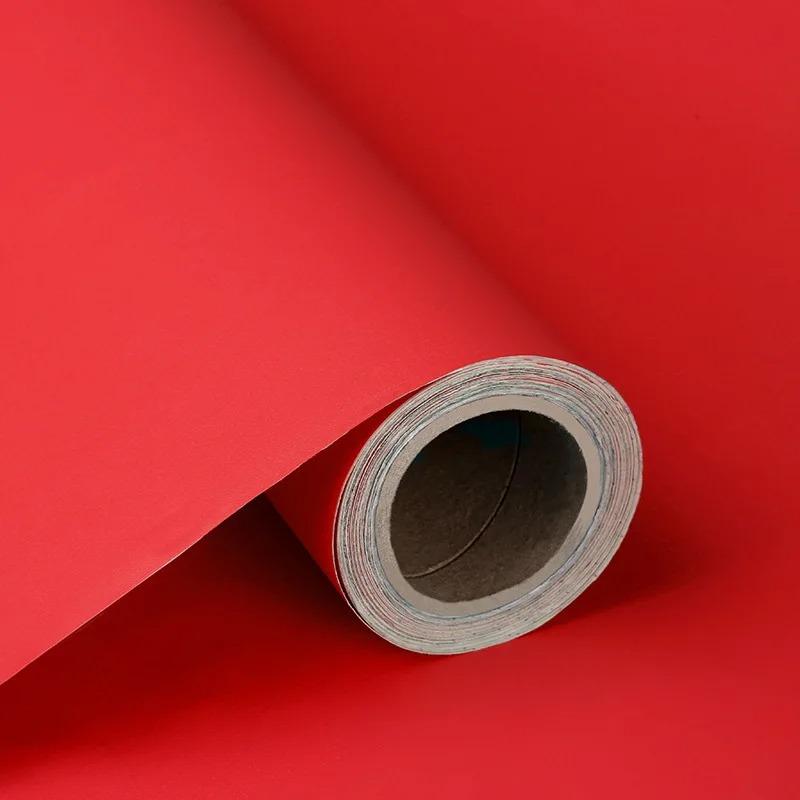 ПВХ Водонепроницаемые Матовые Обои Темно-зеленые Виниловые Самоклеящиеся Наклейки для Стен Мебели Гостиной Контактная Бумага Домашний Декор