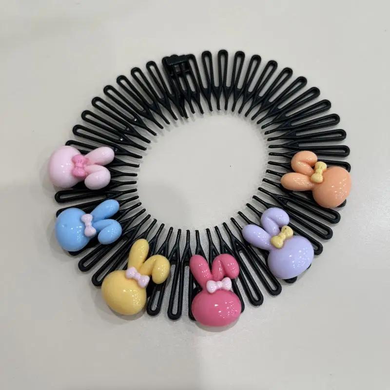Детская красочная расческа в форме фруктового сердца, сломанная повязка на голову, заколки для волос, милый головной убор в виде кролика, аксессуары для волос принцессы для девочек, 1 шт.