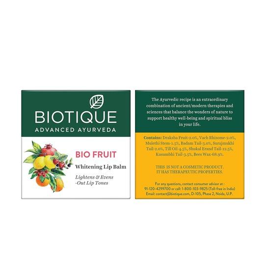 Biotique Fruit Отбеливающий/Осветляющий бальзам для губ