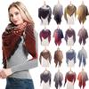 Women'S New European And American Shawl Scarf, Autumn And Winter Large Grid Triangle Imitation Cashmere Double-Sided Scarf