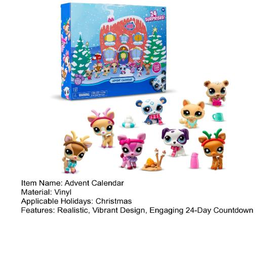 Адвент-календарь 2024 года, мини-игрушки для домашних животных, обратный отсчет на 24 дня, милые животные, рождественская подарочная коробка для детей, мальчиков, девочек, малышей