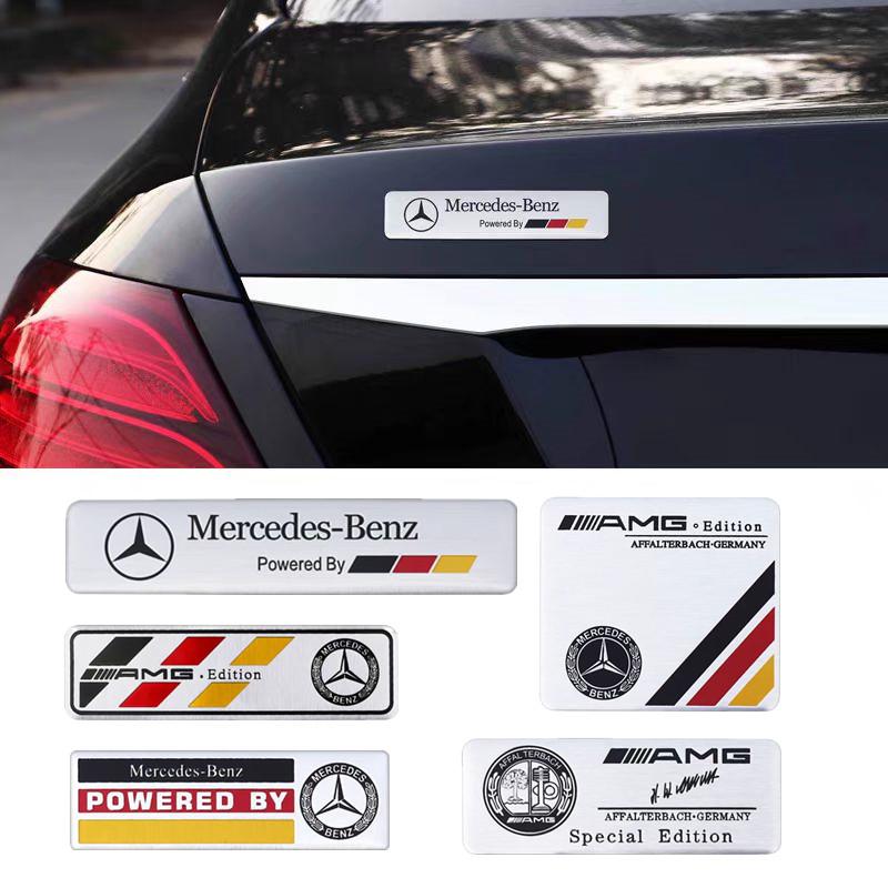 CRJ1 1PCS Car Aluminum Sticker Emblem Badge Decals Accessories CFXMBT-BECH23 For Mercedes Benz W204 W205 B/C/E/S Class GLC GLE CLA