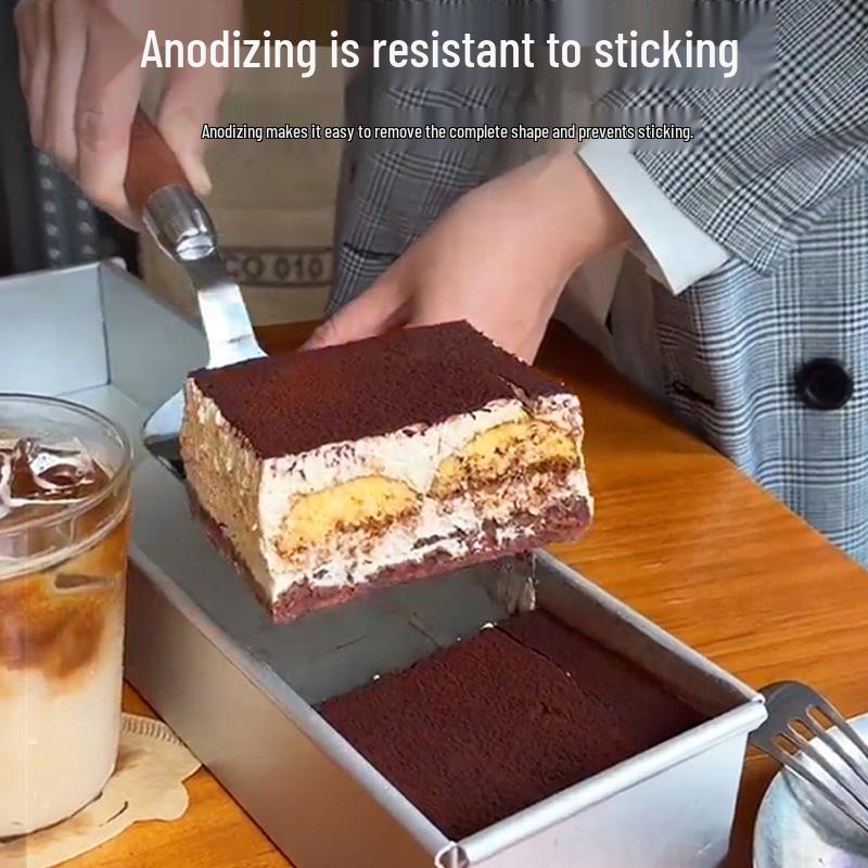 Прямоугольная алюминиевая форма для тирамису с крышкой - Форма для муссового торта и основание