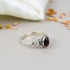 Кольцо ручной работы из стерлингового серебра 925 пробы с гранатом в форме груши и драгоценным камнем для женщин