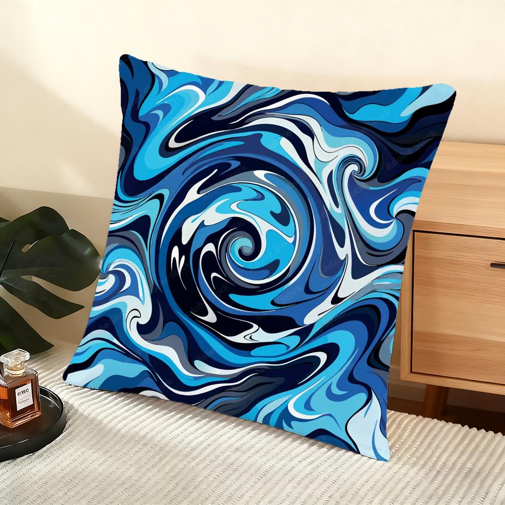 Подушка с чехлом 'Fluid Wave Art' Мягкий коротковорсовый чехол для подушки Гладкая уютная текстура Эстетичный чехол для подушки Декор для дома