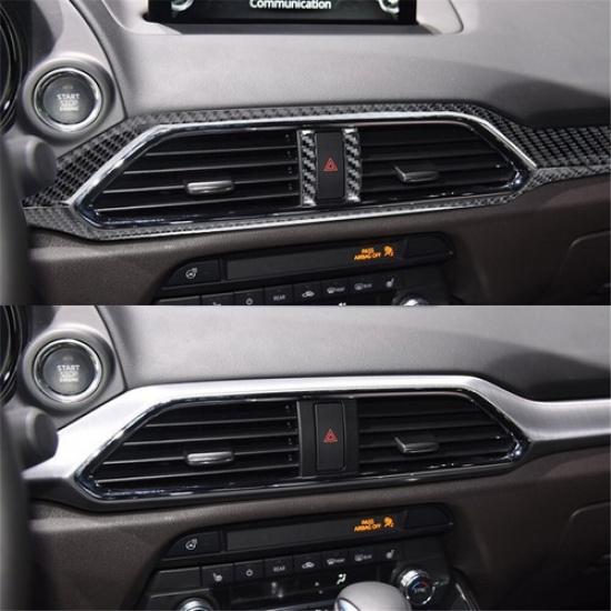 4Pcs For Mazda CX-9 2016- Carbon Fiber Interior Dashboard Cover Trim
