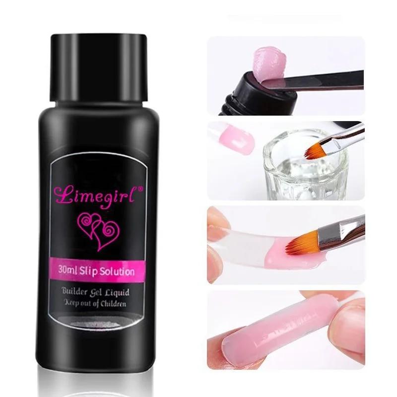 Limegirl Poly Nail Gel Kit Набор для маникюра с УФ-светодиодной лампой и базовым верхним покрытием Типсы для ногтей Отвержденный гель-лак для дизайна ногтей