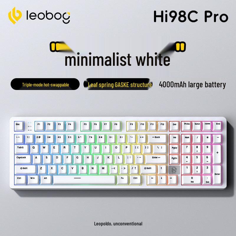 LEOBOG Hi98C Беспроводная механическая игровая клавиатура с тремя режимами Bluetooth
