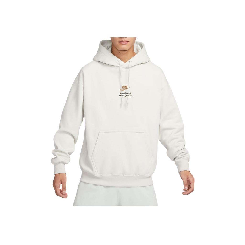 Nike Embroidered Letter Logo Hoodie With Fleece Lining Men Hoodie Light-Bone FV4024-072