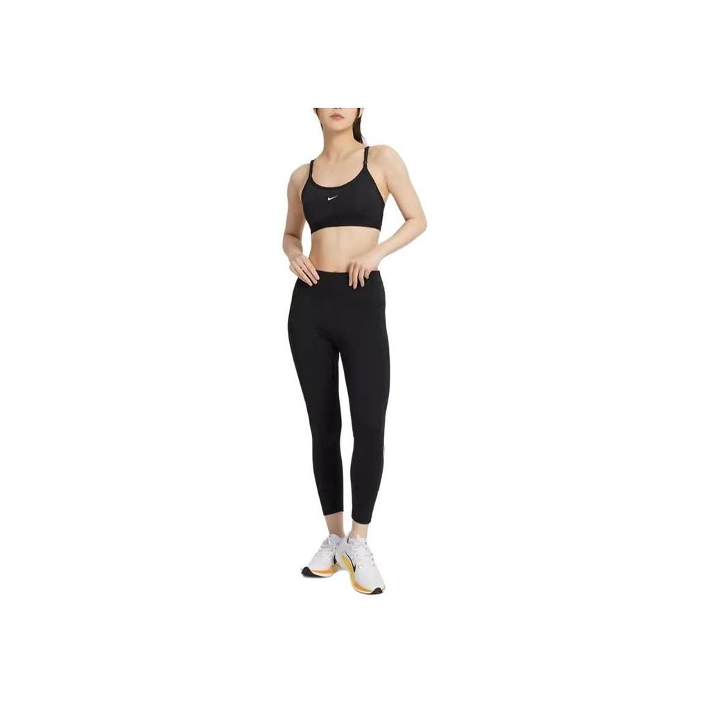 Nike Женский спортивный бюстгальтер Nike Dri-FIT Indy с легкой поддержкой, Черно-белый, CZ4463-010