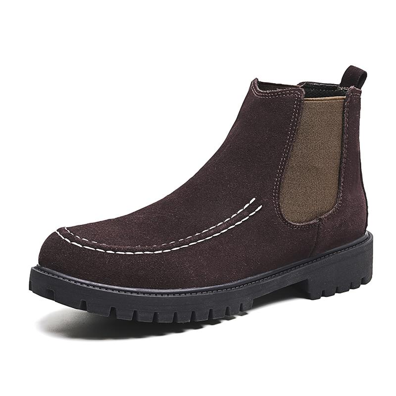 Мужские ботинки челси из натуральной замши в британском стиле, высокие деловые туфли, модные теплые зимние мужские мотоциклетные ботинки