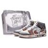Air Jordan 1 Da Vinci Кастомные, Коробка, Gaza Mid top Винтажные Баскетбольные Кроссовки Мужские Красновато-серые DM9652-102(TeamM--BOX)