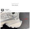 Женские летние кроссовки Dad Shoes из серебристой пайеточной сетки 2025 года — толстая подошва, дышащие, повседневные спортивные кроссовки